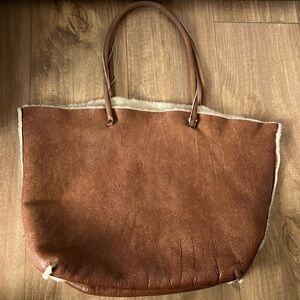 Miu Miu Shearling Leather Tote Bag